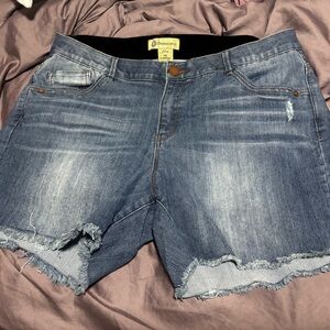 Democracy Women's Distressed Blue Jean Shorts